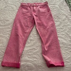 Pink cheeky straight high rise Gap jeans